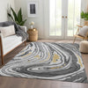 Piper Looms Mayfield Swirls AMF1051 Gray Machine Washable Area Rug Lifestyle Image Feature