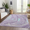 Piper Looms Mayfield Swirls AMF1051 Lavender Machine Washable Area Rug Lifestyle Image Feature