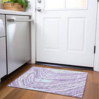 Piper Looms Mayfield Swirls AMF1051 Lavender Machine Washable Area Rug Scatter Lifestyle Image Feature