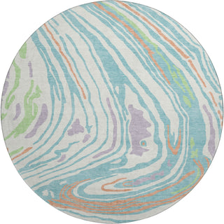 Piper Looms Mayfield Swirls AMF1051 Linen Machine Washable Area Rug Round Main Image