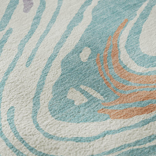 Piper Looms Mayfield Swirls AMF1051 Linen Machine Washable Area Rug Swatch Image
