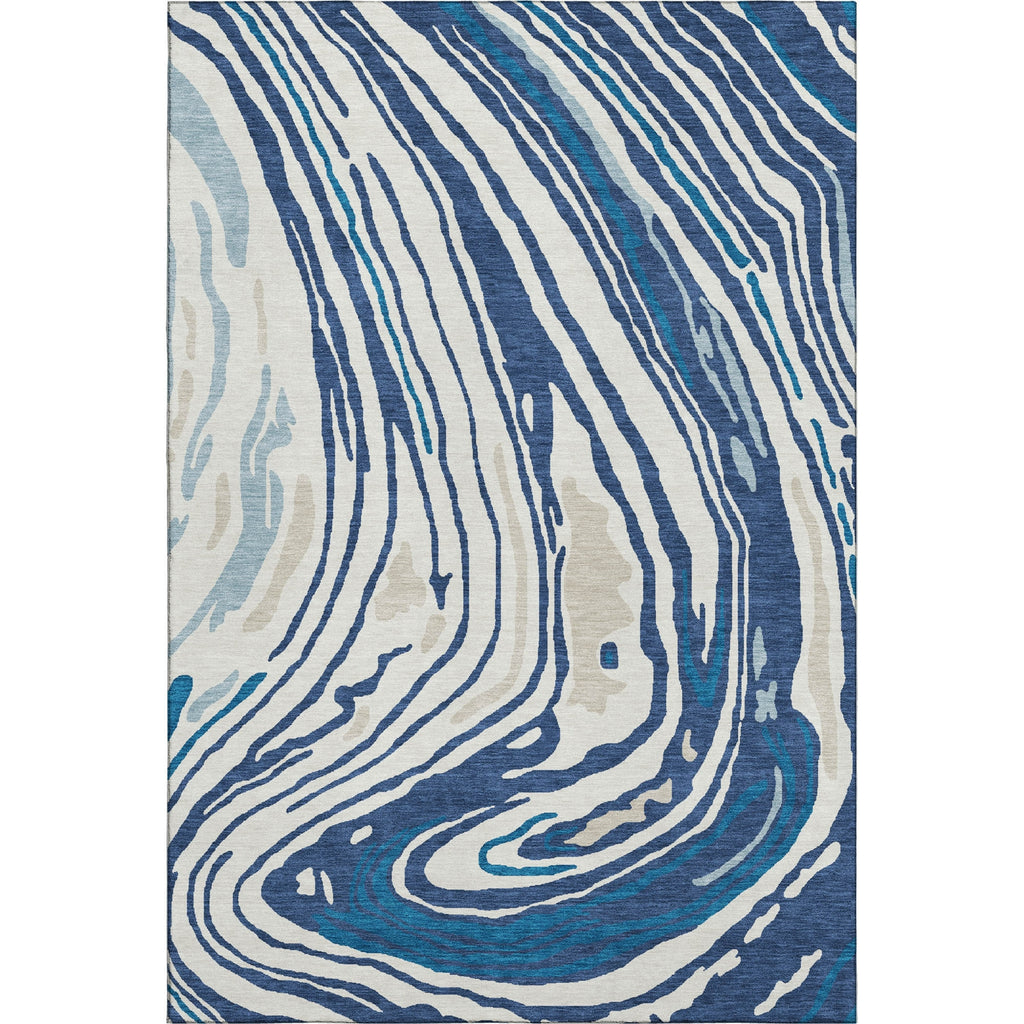 Piper Looms Mayfield Swirls AMF1051 Navy Machine Washable Area Rug main image
