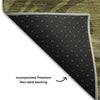Piper Looms Mayfield Swirls AMF1051 Olive Machine Washable Area Rug Backing Image