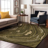 Piper Looms Mayfield Swirls AMF1051 Olive Machine Washable Area Rug Lifestyle Image Feature