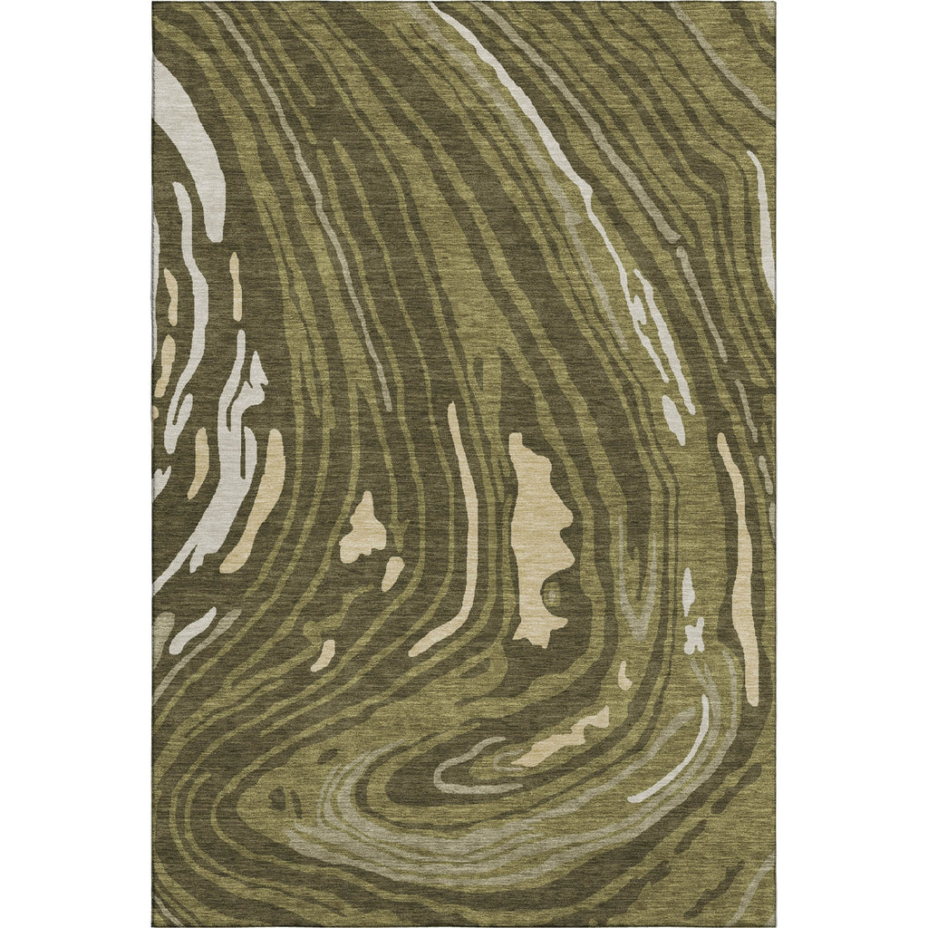 Piper Looms Mayfield Swirls AMF1051 Olive Machine Washable Area Rug main image