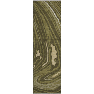 Piper Looms Mayfield Swirls AMF1051 Olive Machine Washable Area Rug Runner Main Image
