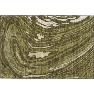 Piper Looms Mayfield Swirls AMF1051 Olive Machine Washable Area Rug Scatter Main Image