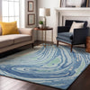 Piper Looms Mayfield Swirls AMF1051 Sky Machine Washable Area Rug Lifestyle Image Feature