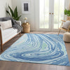Piper Looms Mayfield Swirls AMF1051 Sky Machine Washable Area Rug Lifestyle Image Feature