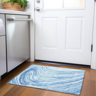 Piper Looms Mayfield Swirls AMF1051 Sky Machine Washable Area Rug Scatter Lifestyle Image Feature