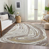 Piper Looms Mayfield Swirls AMF1051 Taupe Machine Washable Area Rug Lifestyle Image Feature