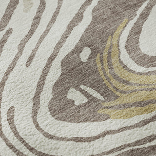 Piper Looms Mayfield Swirls AMF1051 Taupe Machine Washable Area Rug Swatch Image
