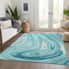 Piper Looms Mayfield Swirls AMF1051 Turquoise Machine Washable Area Rug Lifestyle Image Feature