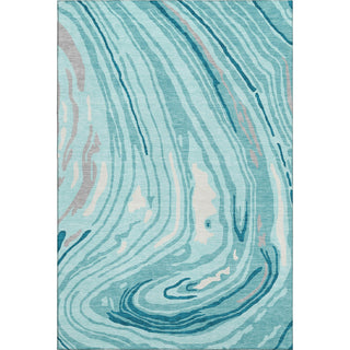 Piper Looms Mayfield Swirls AMF1051 Turquoise Machine Washable Area Rug main image