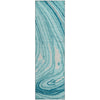 Piper Looms Mayfield Swirls AMF1051 Turquoise Machine Washable Area Rug Runner Main Image