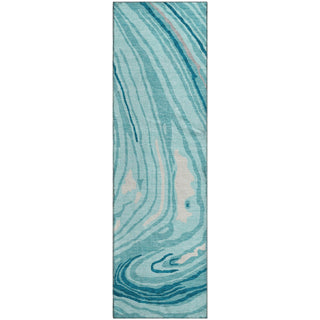 Piper Looms Mayfield Swirls AMF1051 Turquoise Machine Washable Area Rug Runner Main Image