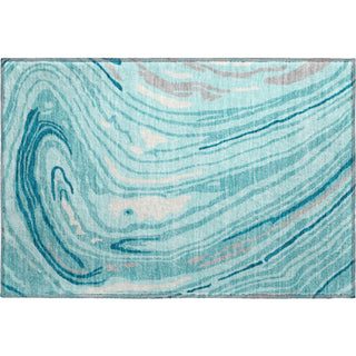 Piper Looms Mayfield Swirls AMF1051 Turquoise Machine Washable Area Rug Scatter Main Image
