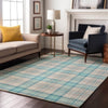 Piper Looms Mayfield Plaid AMF1052 Aqua Machine Washable Area Rug Lifestyle Image Feature