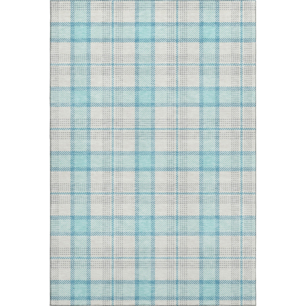 Piper Looms Mayfield Plaid AMF1052 Aqua Machine Washable Area Rug main image