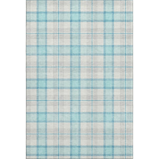 Piper Looms Mayfield Plaid AMF1052 Aqua Machine Washable Area Rug main image