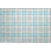 Piper Looms Mayfield Plaid AMF1052 Aqua Machine Washable Area Rug Scatter Main Image