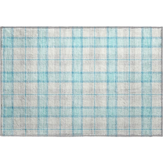 Piper Looms Mayfield Plaid AMF1052 Aqua Machine Washable Area Rug Scatter Main Image