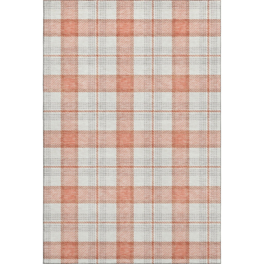 Piper Looms Mayfield Plaid AMF1052 Coral Machine Washable Area Rug main image