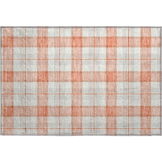 Piper Looms Mayfield Plaid AMF1052 Coral Machine Washable Area Rug Scatter Main Image