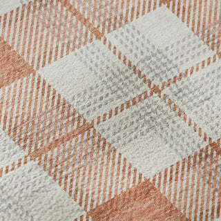 Piper Looms Mayfield Plaid AMF1052 Coral Machine Washable Area Rug Swatch Image