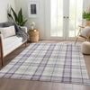 Piper Looms Mayfield Plaid AMF1052 Lavender Machine Washable Area Rug Lifestyle Image Feature