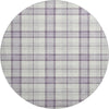 Piper Looms Mayfield Plaid AMF1052 Lavender Machine Washable Area Rug Round Main Image