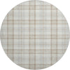 Piper Looms Mayfield Plaid AMF1052 Linen Machine Washable Area Rug Round Main Image