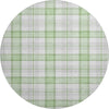 Piper Looms Mayfield Plaid AMF1052 Mint Machine Washable Area Rug Round Main Image