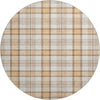 Piper Looms Mayfield Plaid AMF1052 Peach Machine Washable Area Rug Round Main Image