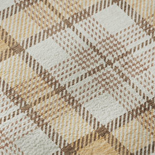 Piper Looms Mayfield Plaid AMF1052 Peach Machine Washable Area Rug Swatch Image