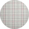Piper Looms Mayfield Plaid AMF1052 Pink Machine Washable Area Rug Round Main Image
