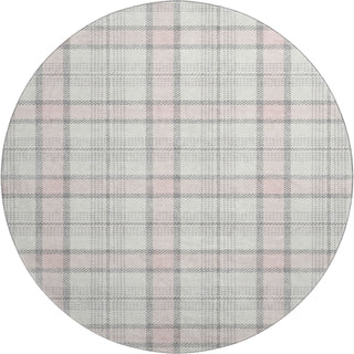 Piper Looms Mayfield Plaid AMF1052 Pink Machine Washable Area Rug Round Main Image