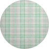 Piper Looms Mayfield Plaid AMF1052 Seafoam Machine Washable Area Rug Round Main Image
