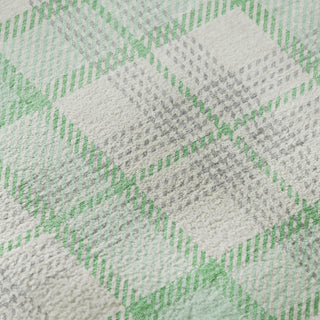 Piper Looms Mayfield Plaid AMF1052 Seafoam Machine Washable Area Rug Swatch Image