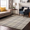 Piper Looms Mayfield Plaid AMF1052 Silver Machine Washable Area Rug Lifestyle Image Feature