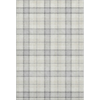 Piper Looms Mayfield Plaid AMF1052 Silver Machine Washable Area Rug main image