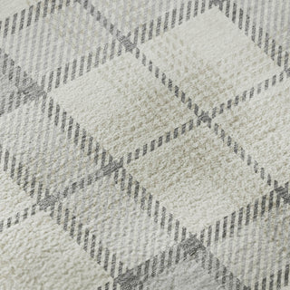 Piper Looms Mayfield Plaid AMF1052 Silver Machine Washable Area Rug Swatch Image