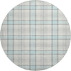 Piper Looms Mayfield Plaid AMF1052 Sky Machine Washable Area Rug Round Main Image