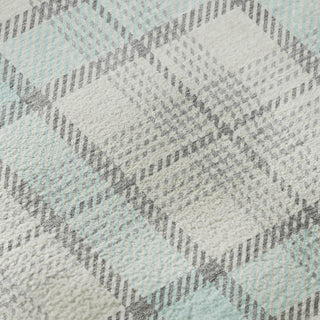 Piper Looms Mayfield Plaid AMF1052 Sky Machine Washable Area Rug Swatch Image