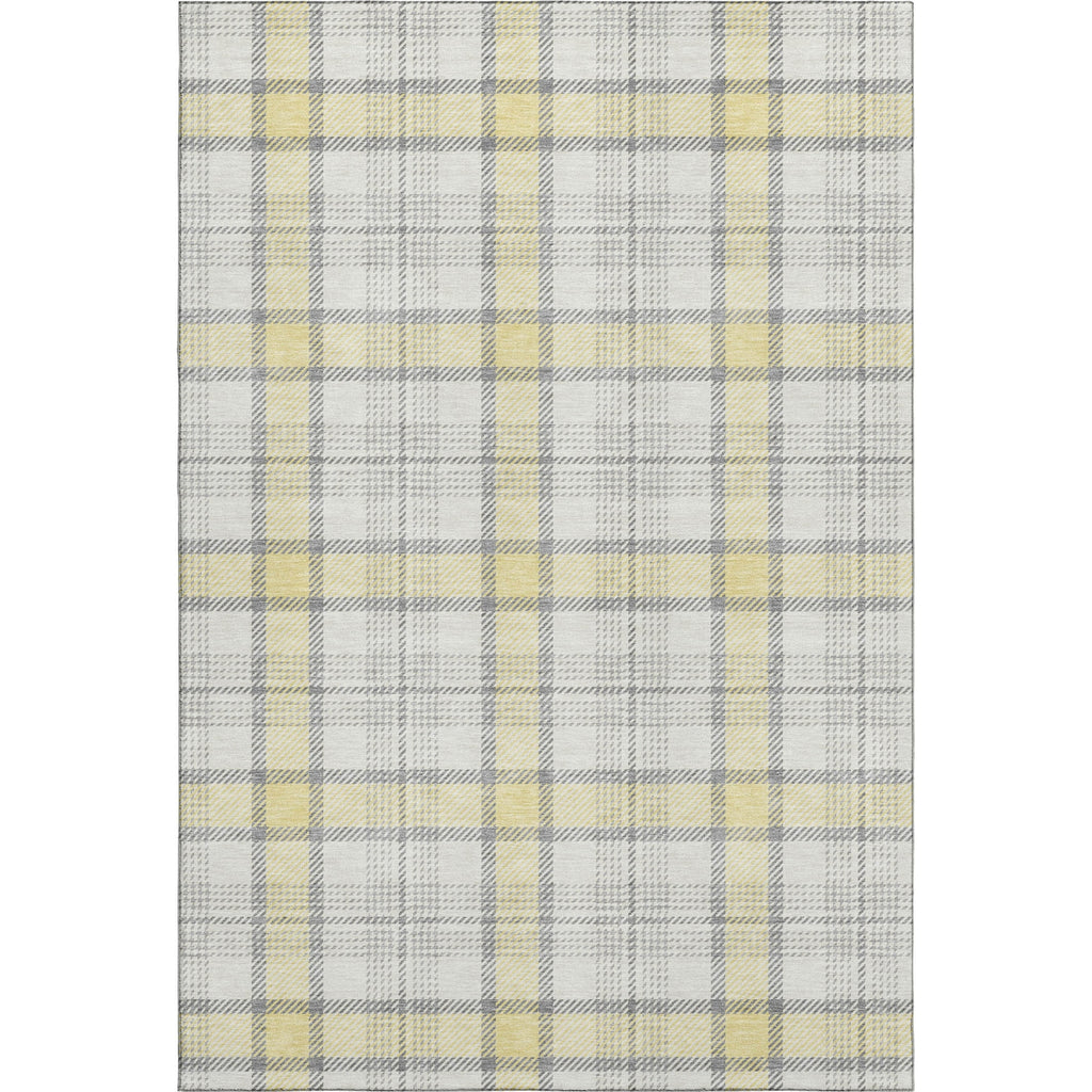 Piper Looms Mayfield Plaid AMF1052 Yellow Machine Washable Area Rug main image