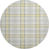 Piper Looms Mayfield Plaid AMF1052 Yellow Machine Washable Area Rug Round Main Image