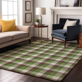 Piper Looms Mayfield Plaid AMF1053 Brown Machine Washable Area Rug Lifestyle Image Feature