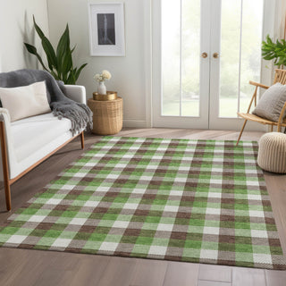 Piper Looms Mayfield Plaid AMF1053 Brown Machine Washable Area Rug Lifestyle Image Feature