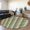 Piper Looms Mayfield Plaid AMF1053 Brown Machine Washable Area Rug Round Lifestyle Image Feature