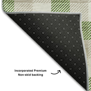 Piper Looms Mayfield Plaid AMF1053 Emerald Machine Washable Area Rug Backing Image
